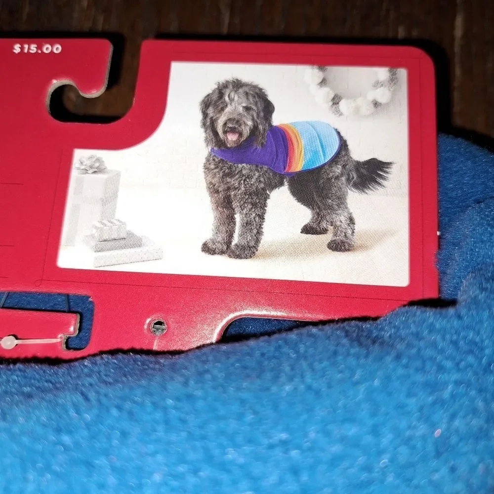 New Medium Dog Up To 40lbs Rainbow Fleece Puffer Coat Fleece Shirt NWT